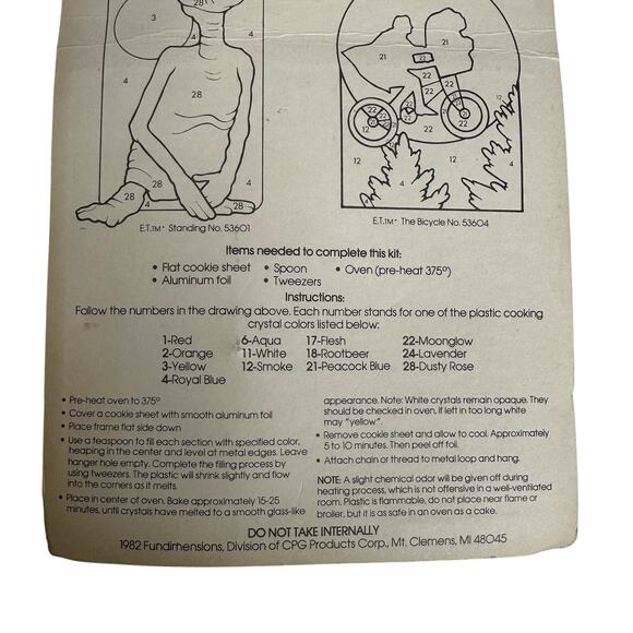 Vintage MAKIT & BAKIT Stained Glass Sun Catcher ET Extra Terrestrial Standing - Picture 8 of 11